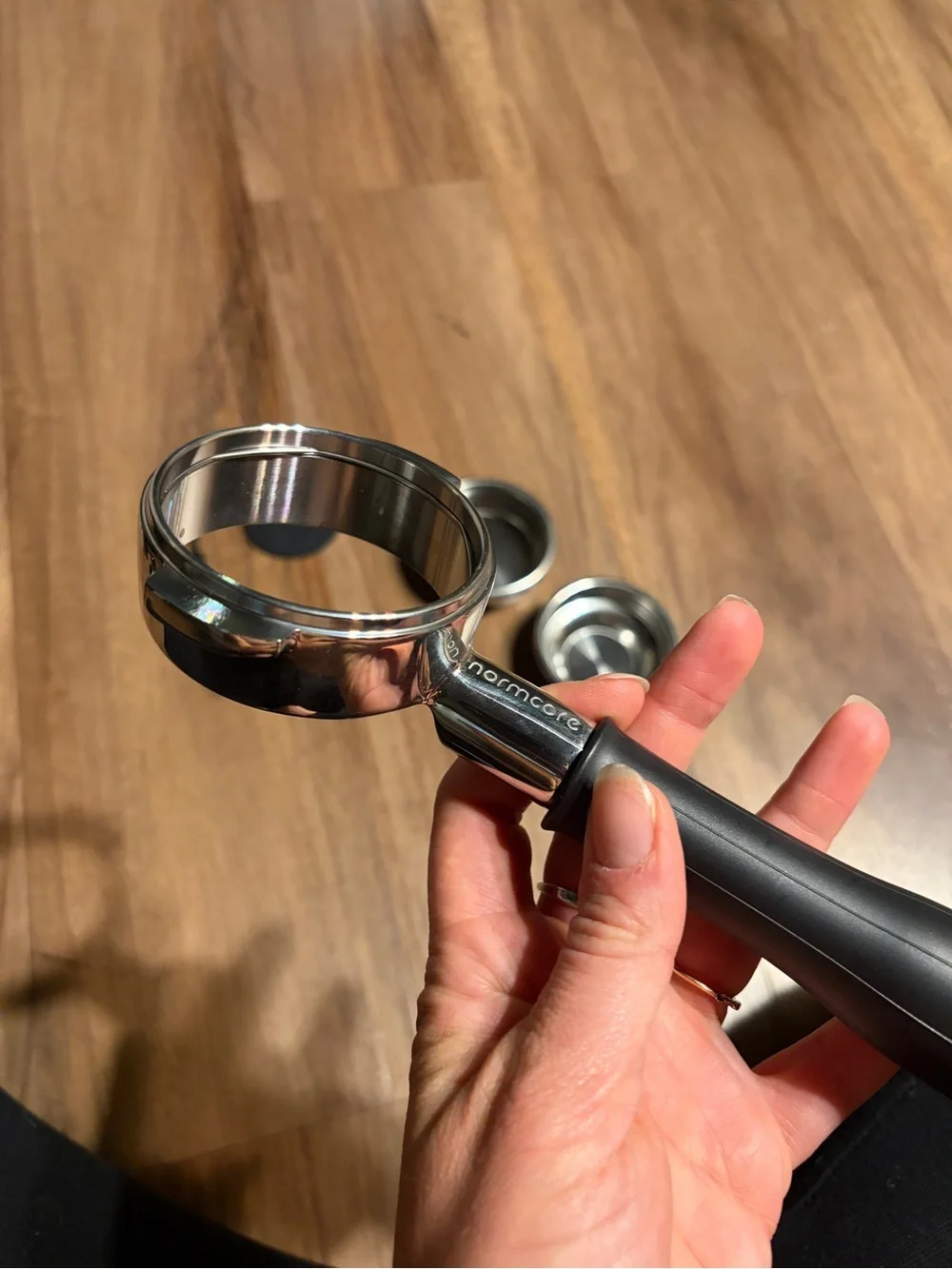 Black Espresso Accessory Set with Portafilter and Tamper 58mm